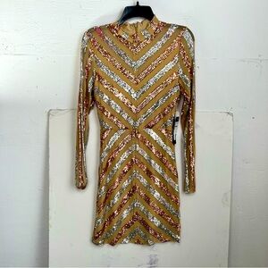 BeBe Sequin and mesh dress